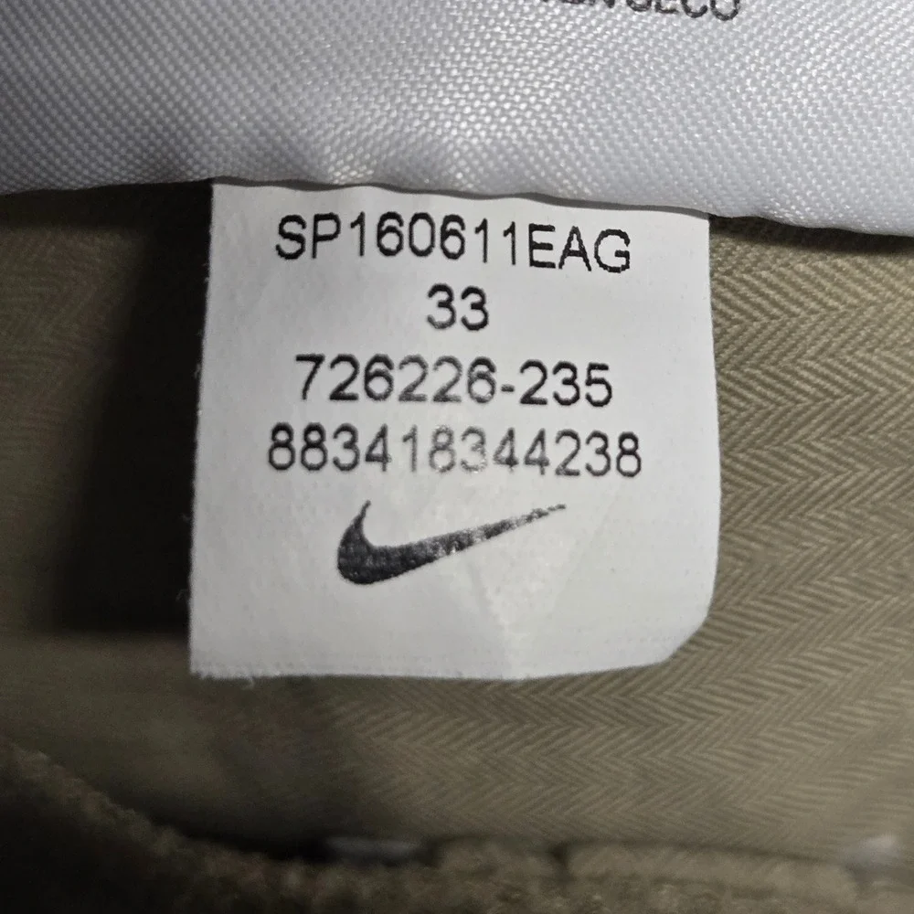 Nike Tiger‎ Woods Collection Practice Mens 33 Khaki Golf Shorts Herringbone